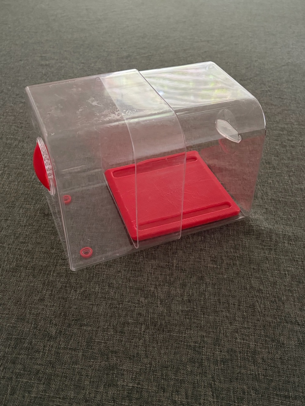Bread saver Clear Plastic Storage Box with Red Tray - Home Organization